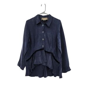 Kathy Kohberger Vintage Women's Asymmetrical Button Front Lagenlook Top- S